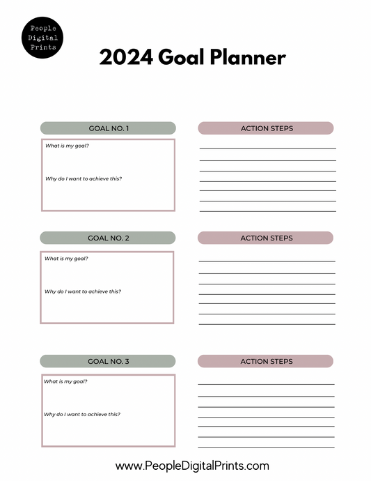 FREE - Goals for 2024 A4 sheet - print at home